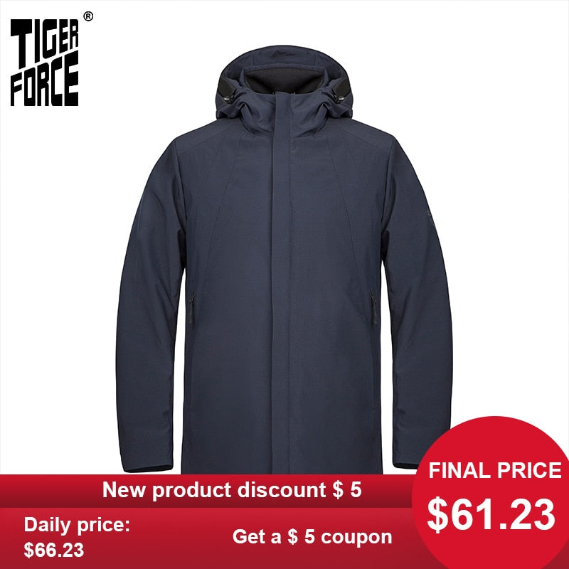 TIGER FORCE  2020 New spring Men's Jacket Quality Medium-Long Casual