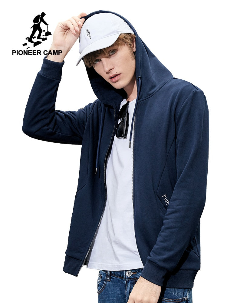 Pioneer camp new simple hooded jacket men brand clothing letter